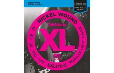 DAddario EXL170-5 Nickel Wound 5-String Bass Light 045-130 Long Scale